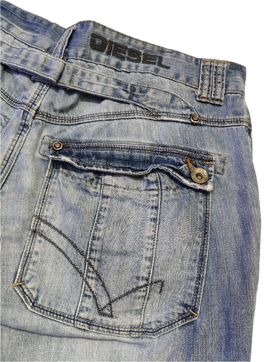 Diesel Blue Engineered Denim Jeans