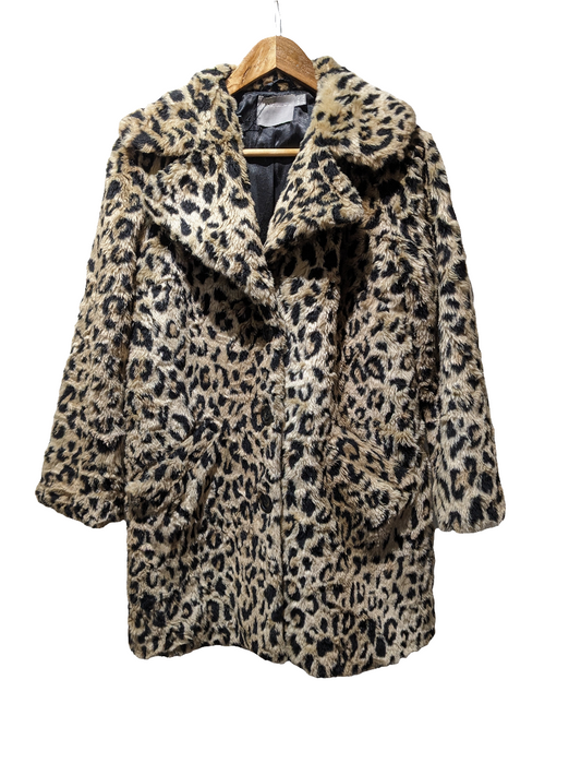 Asos Faux Fur Coat In Leopard Print