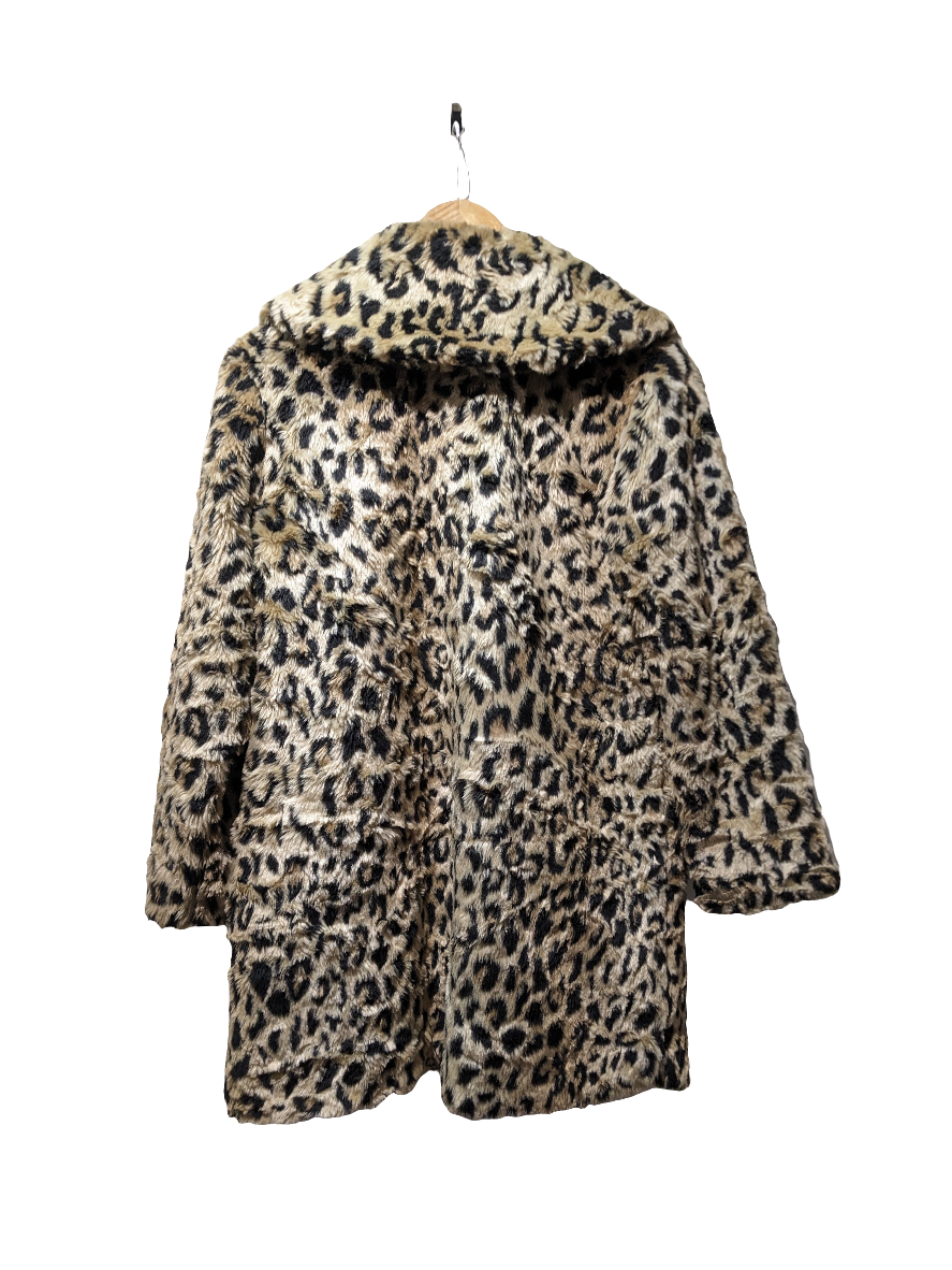 Asos Faux Fur Coat In Leopard Print