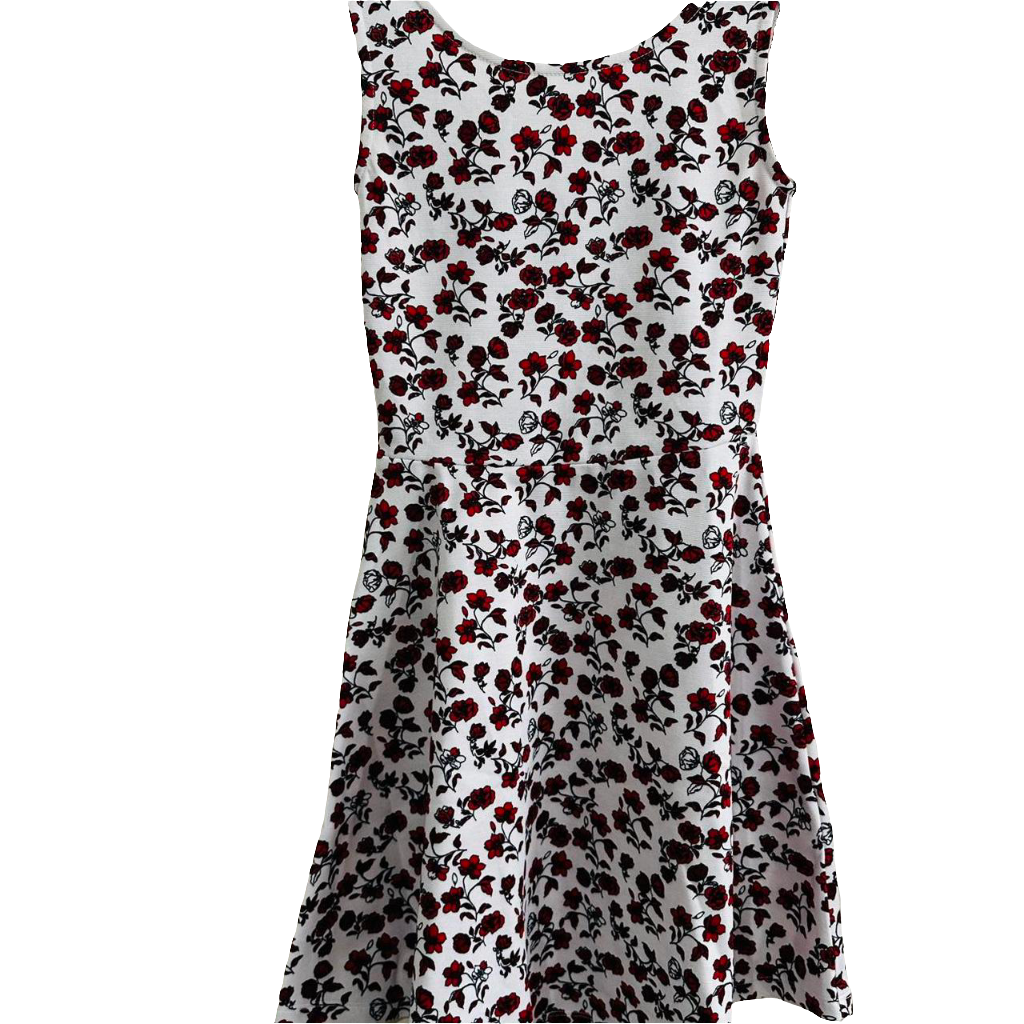 H&M Divided Red & White Floral Print Sleeveless Dress