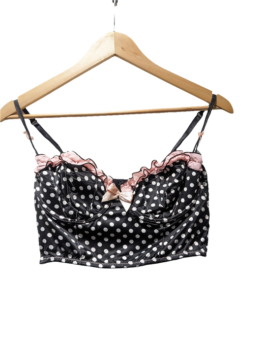 Polka Dot Coquette Top with Bow Detailing