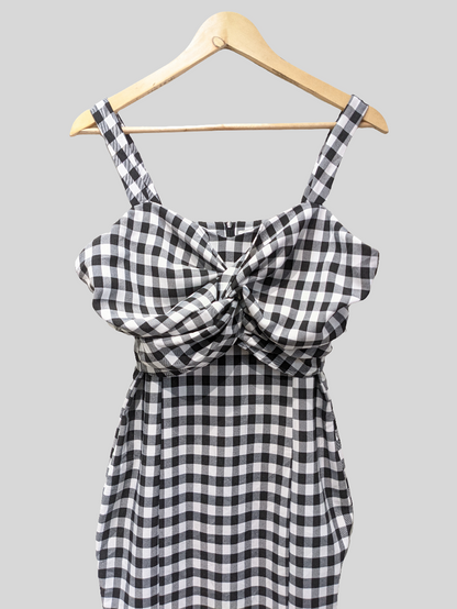 May Dorothy Black & White Checked Dress