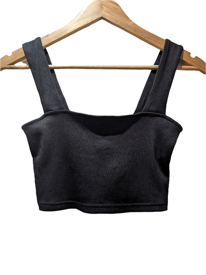 H&M Cropped Sleeveless Black Top