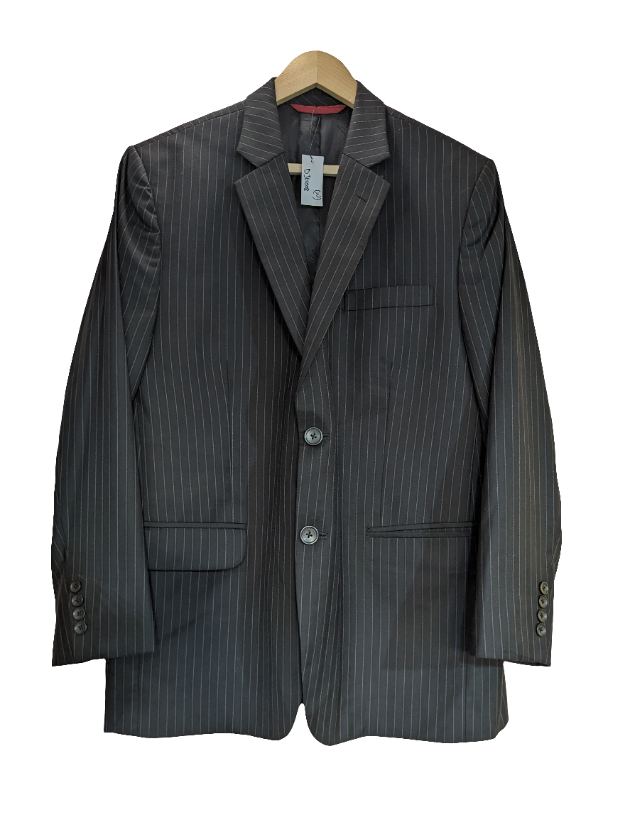 Gabbana Plain Black Blazer With  Stripes