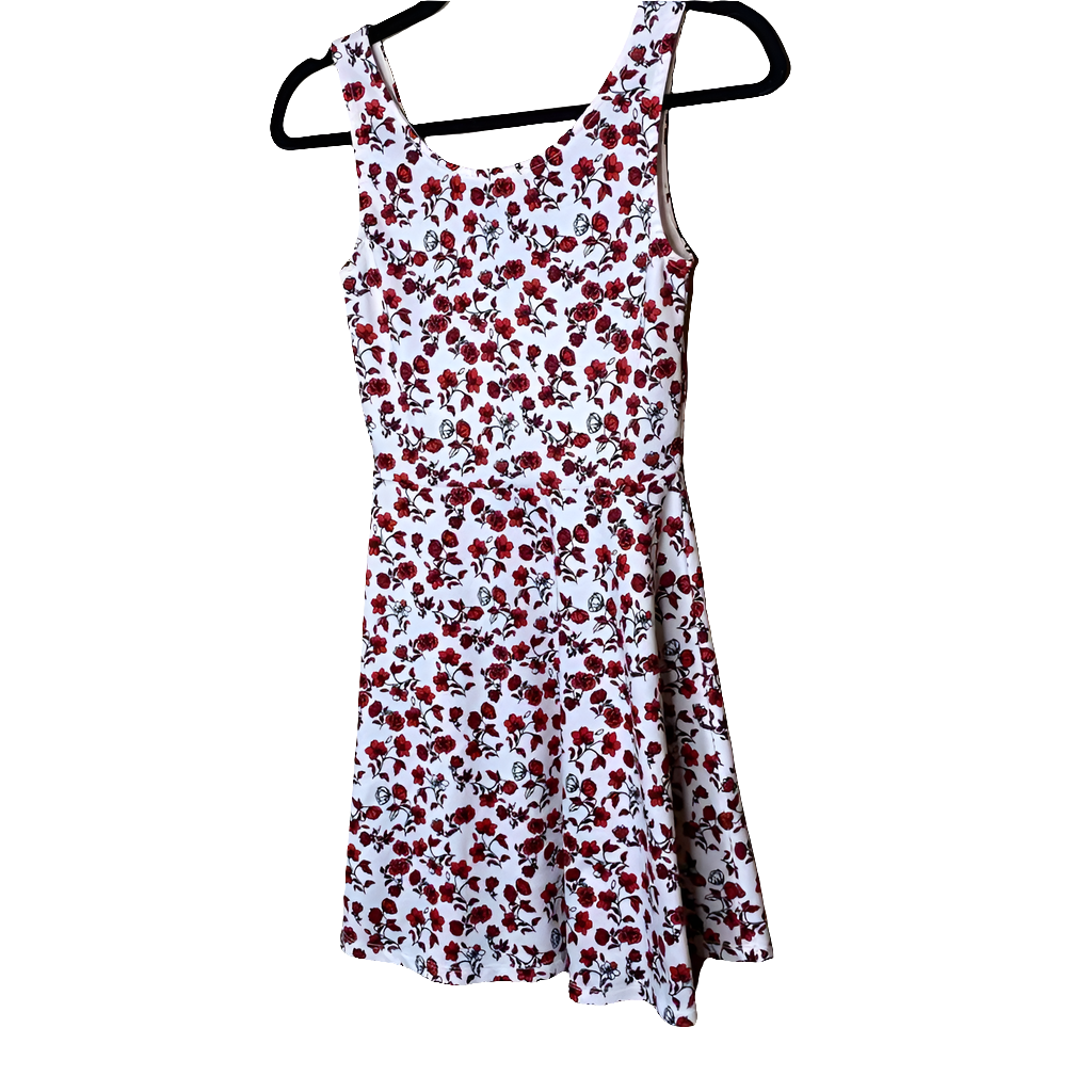 H&M Divided Red & White Floral Print Sleeveless Dress