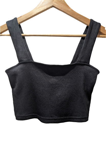 H&M Cropped Sleeveless Black Top