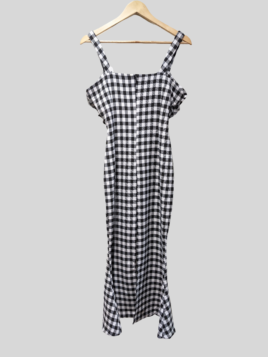 May Dorothy Black & White Checked Dress