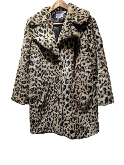 Asos Faux Fur Coat In Leopard Print