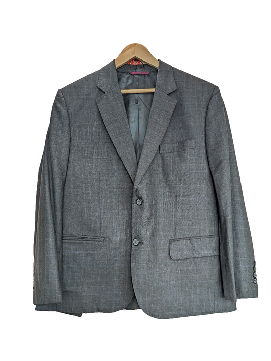 Akbar Grey Blazer With Blue Stripes