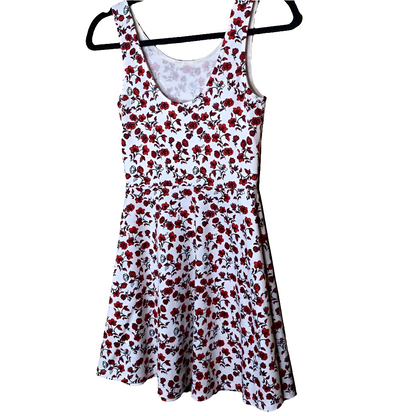 H&M Divided Red & White Floral Print Sleeveless Dress