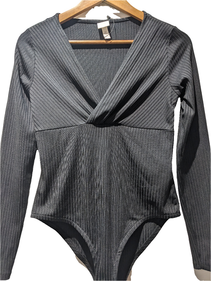 H&M Black Ribbed Bodysuit