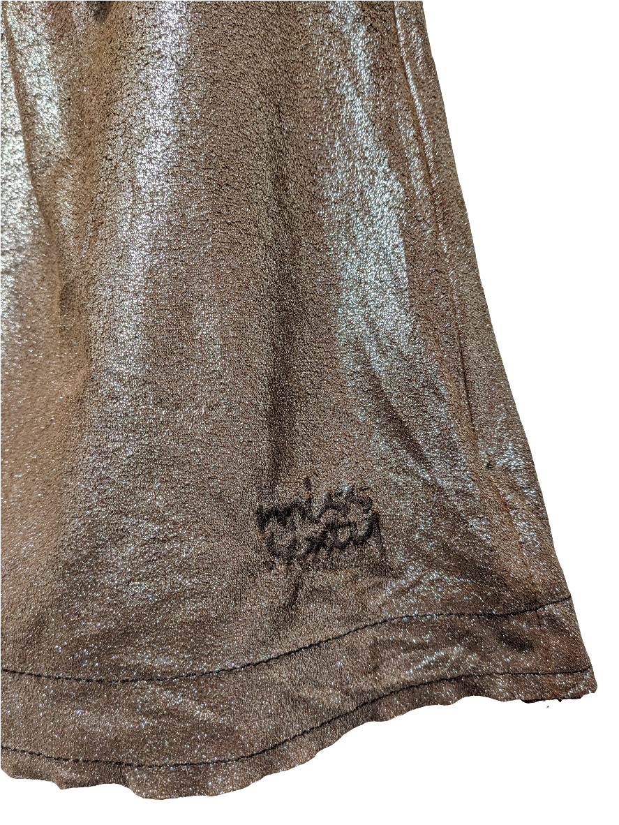 Brown Metallic Shimmer Y2K Top