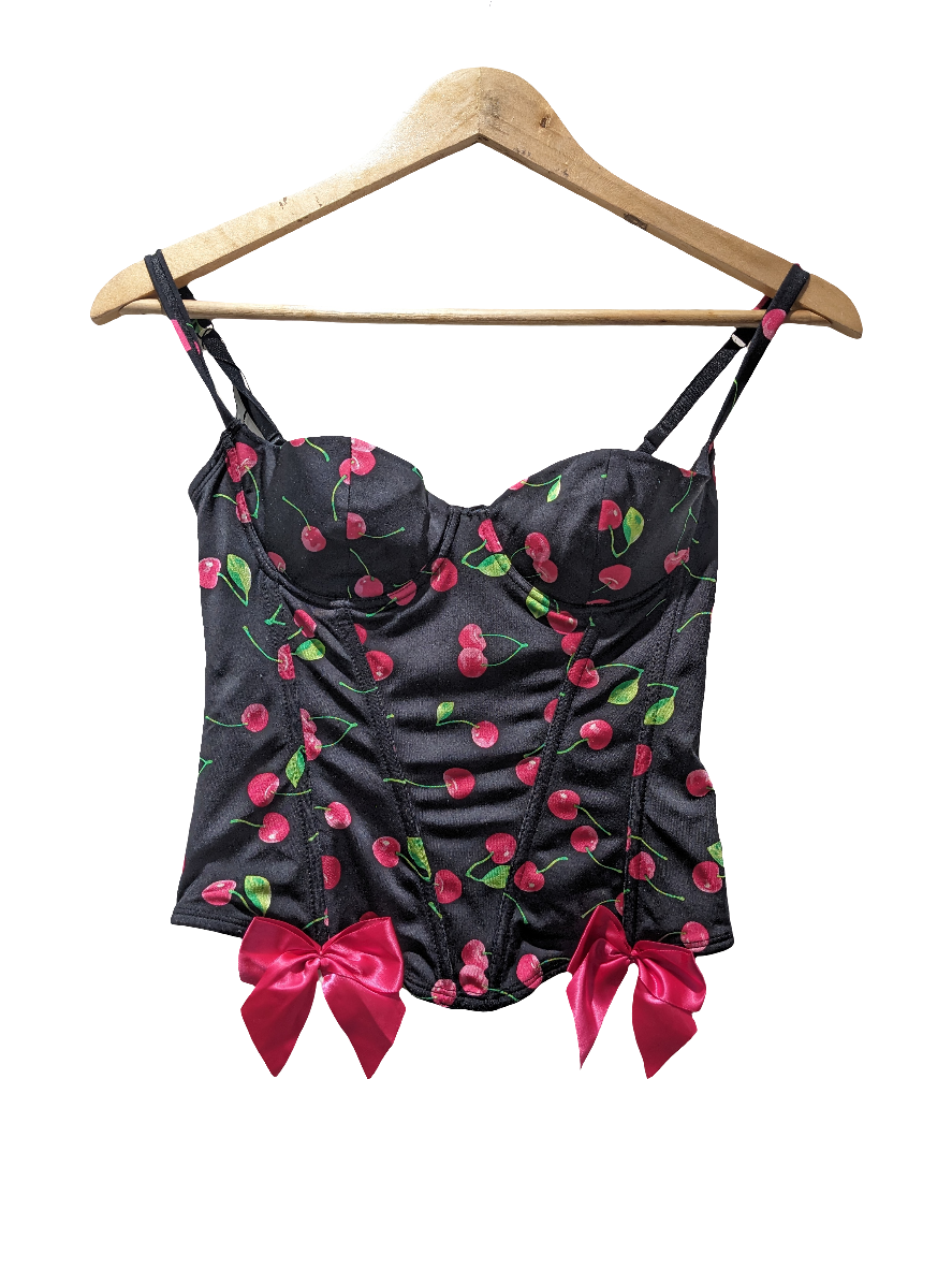 La Senza pink Cherry Corset with Bow Detailing