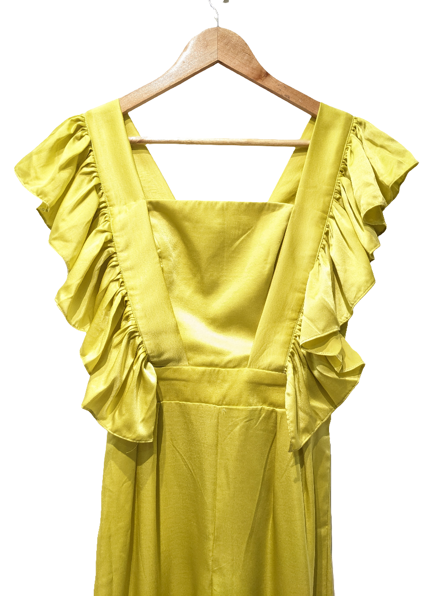 KM Label Golden Mustard Silk Jumpsuit