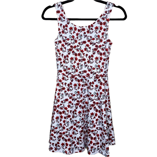 H&M Divided Red & White Floral Print Sleeveless Dress