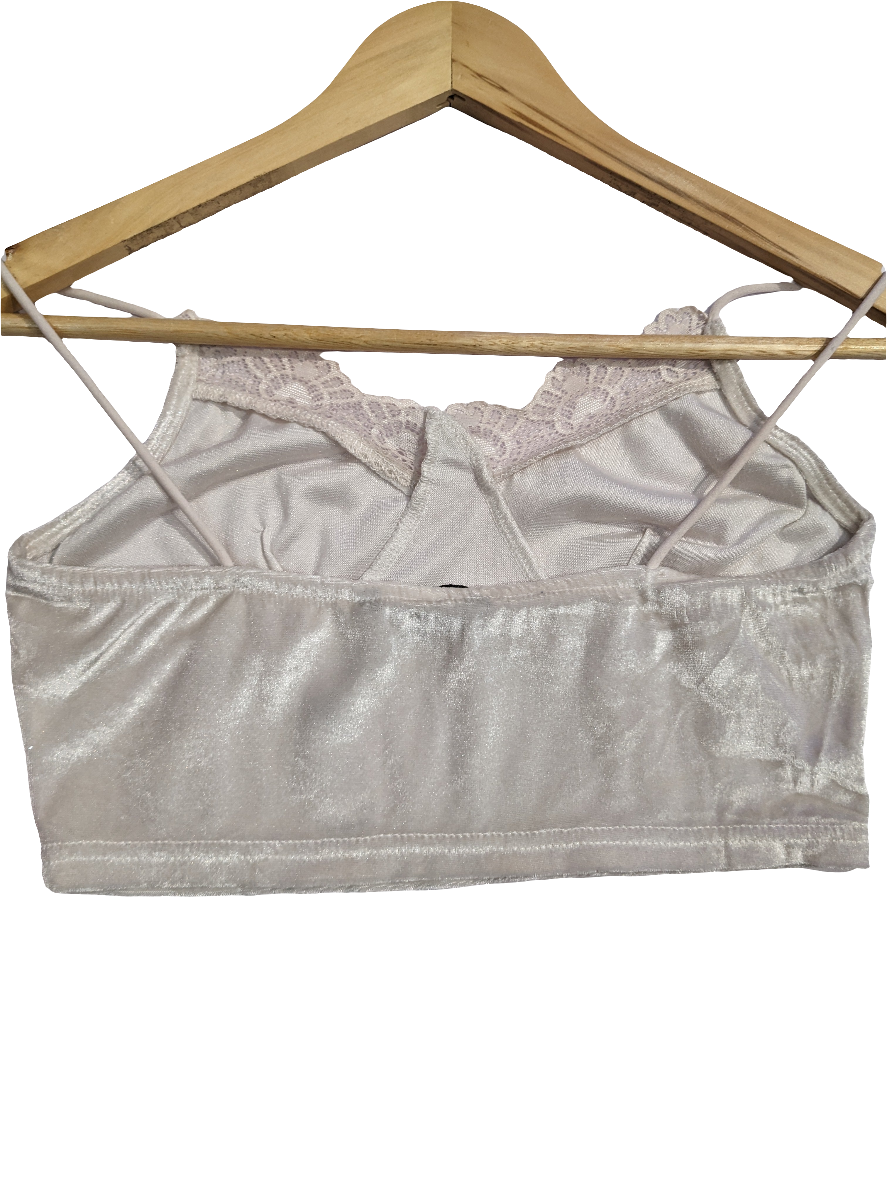 Shein Velvet White Crop Top