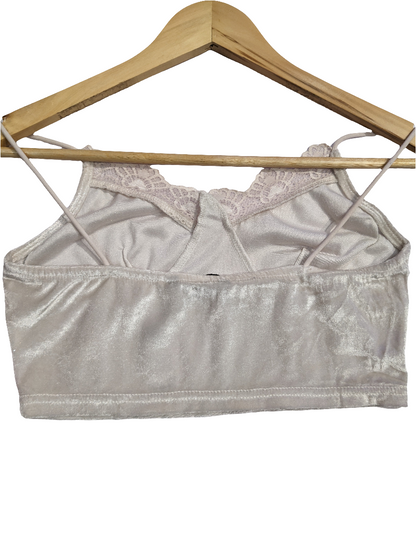 Shein Velvet White Crop Top