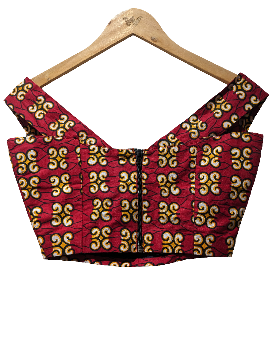 Maroon Printed Blouse