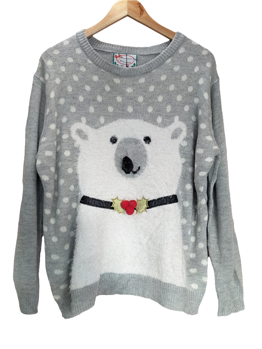 Christmas Grey White Sweater