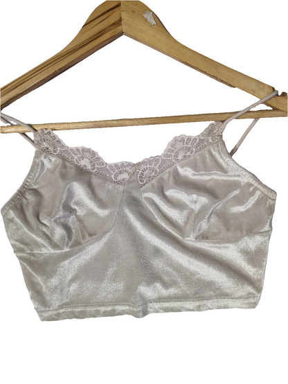 Shein Velvet White Crop Top