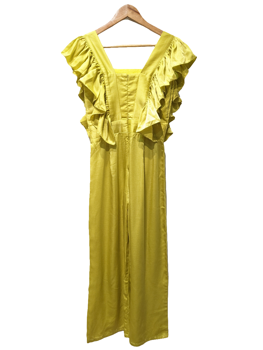 KM Label Golden Mustard Silk Jumpsuit