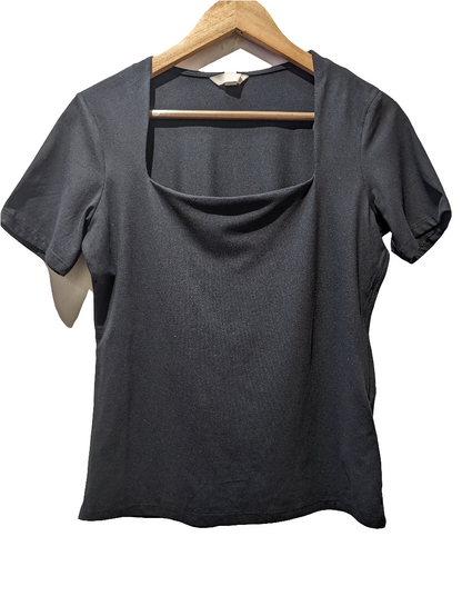 H&M Black Square Neck Top