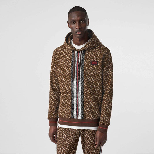 Burberry Monogram Stripe Print Cotton Hoodie Set