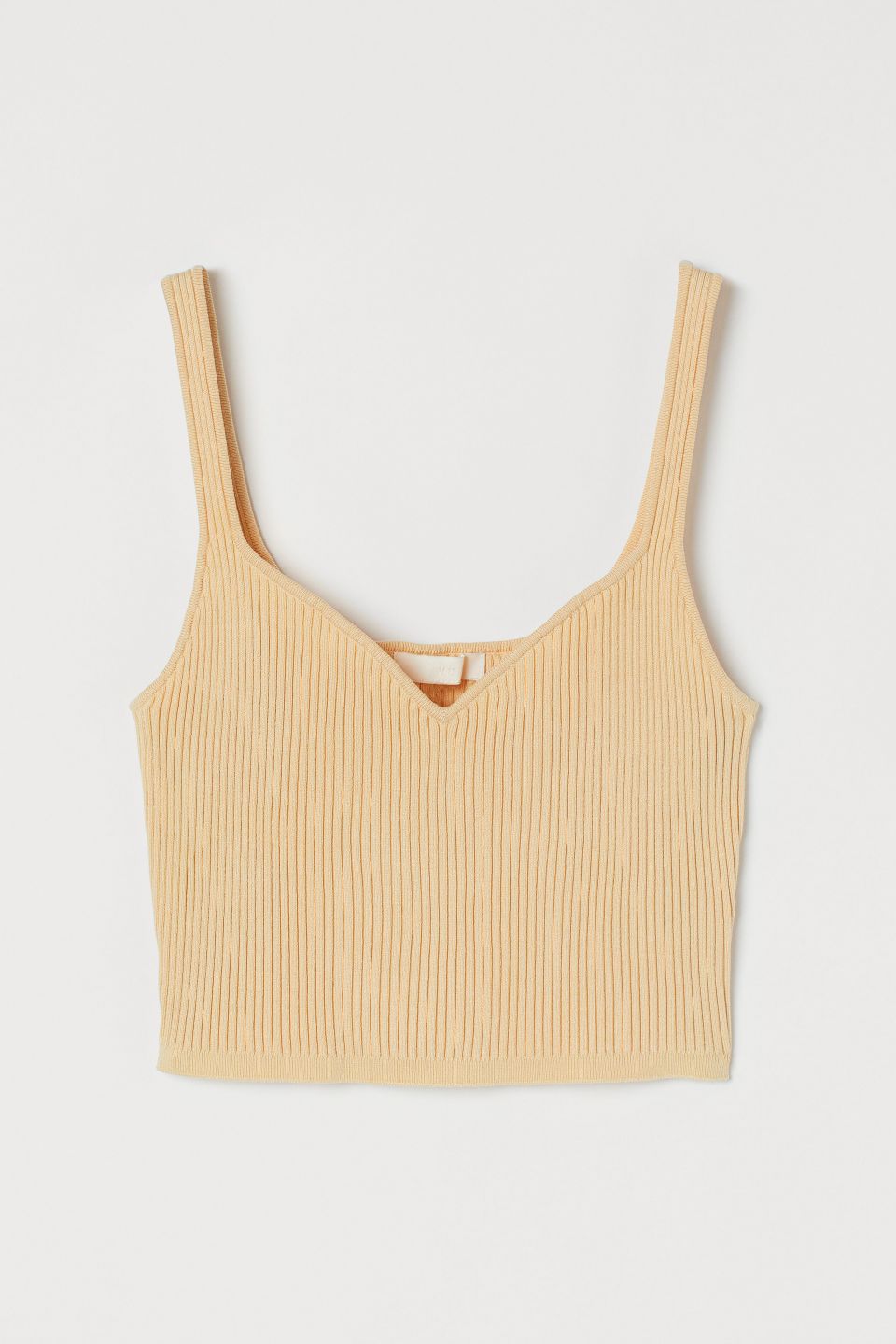 H&M Beige Rib_Knit Top