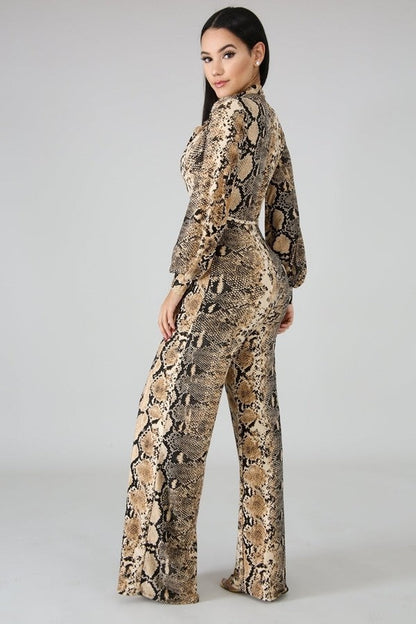 Zara Snake Print Jumpsuit
