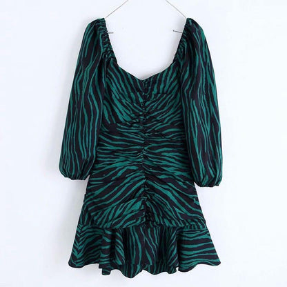 Zara Green Zebra Print Dress