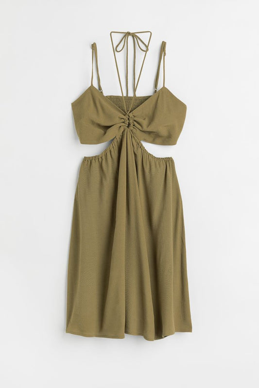 H&M Olive Green Cut Out Dress