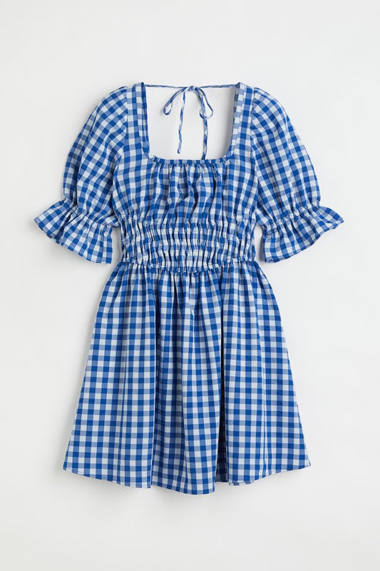 H&M Checked Smocked Dress