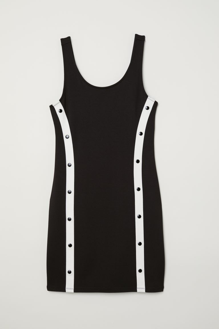 Black Sleeveless Jersey Dress