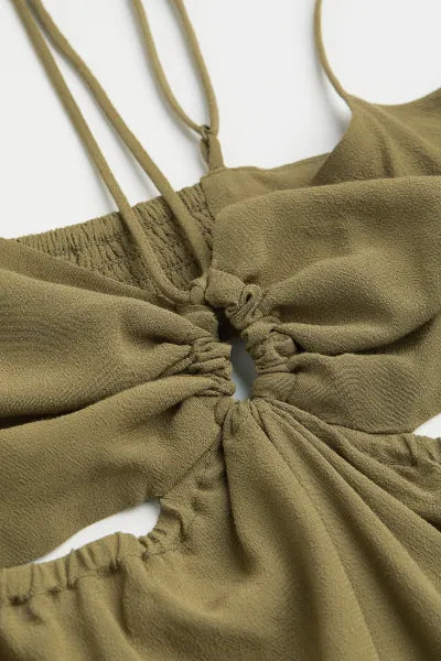 H&M Olive Green Cut Out Dress