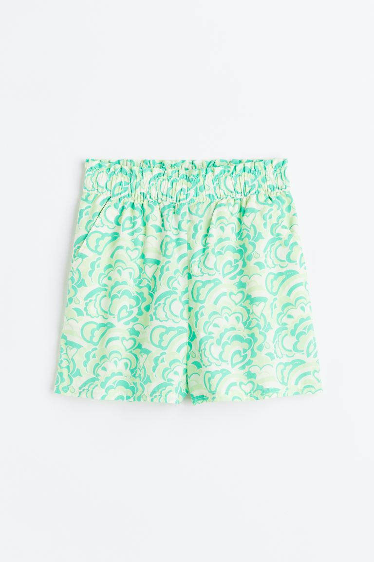 Divided Green Printed Shorts