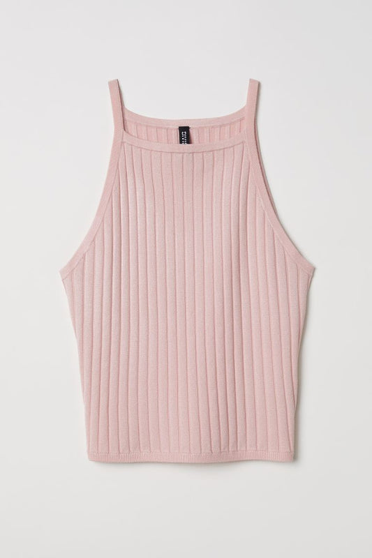 Divided Ribbed Strappy Top
