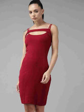 Load image into Gallery viewer, The Roadster Sheath Maroon Dress
