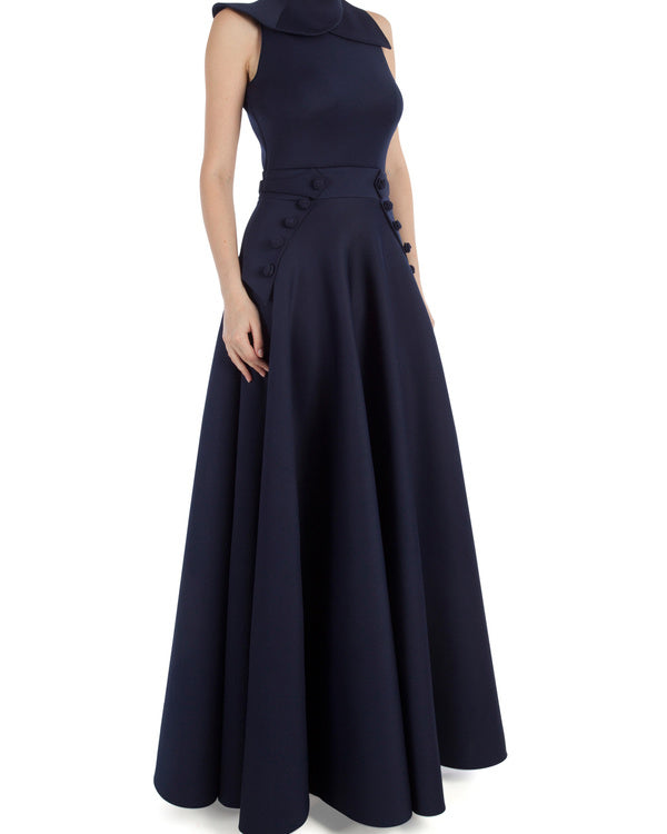 Dolly J Navy Glue Gown