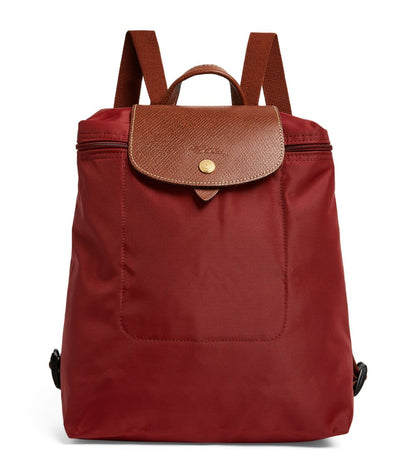 Longchamp Le Pliage Backpack - Burgundy Recycled Canvas