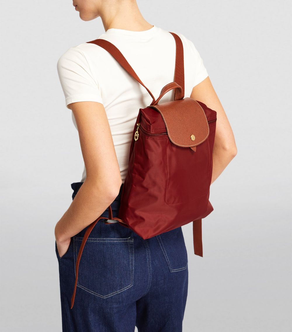 Longchamp Le Pliage Backpack - Burgundy Recycled Canvas