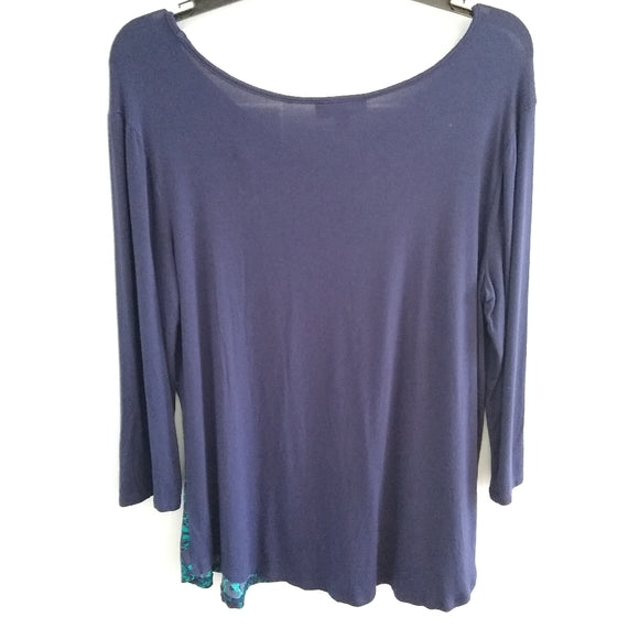 Dana Buchman Long Sleeve V Neck T-shirt