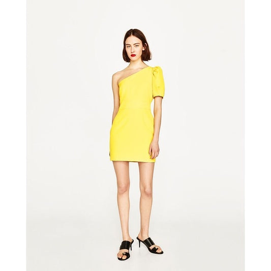 Zara Basic Yellow Dress