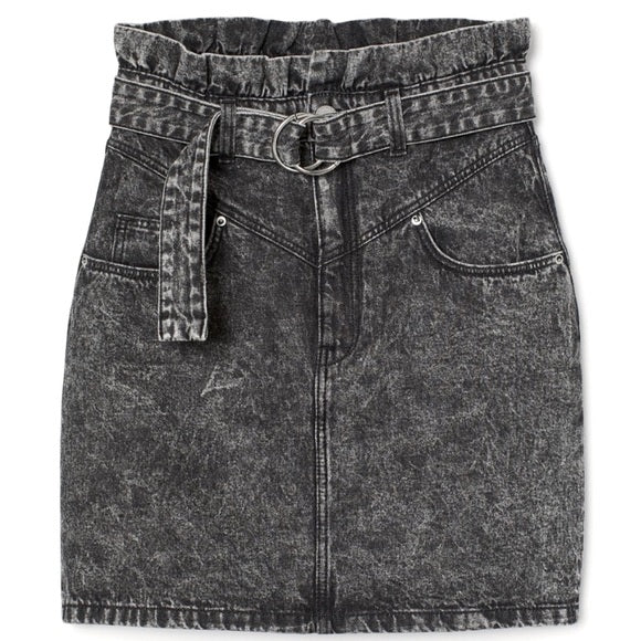 H&M Grey Denim Skirt With Belt