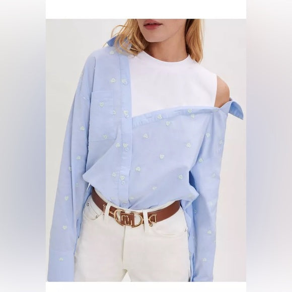 Maje Leart Cotton Layered Look Shirt