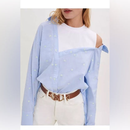 Maje Leart Cotton Layered Look Shirt