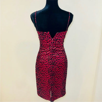 Guess Red Leopard Print Dress