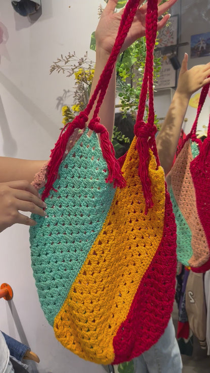 Colorburst Crochet Tote Bag