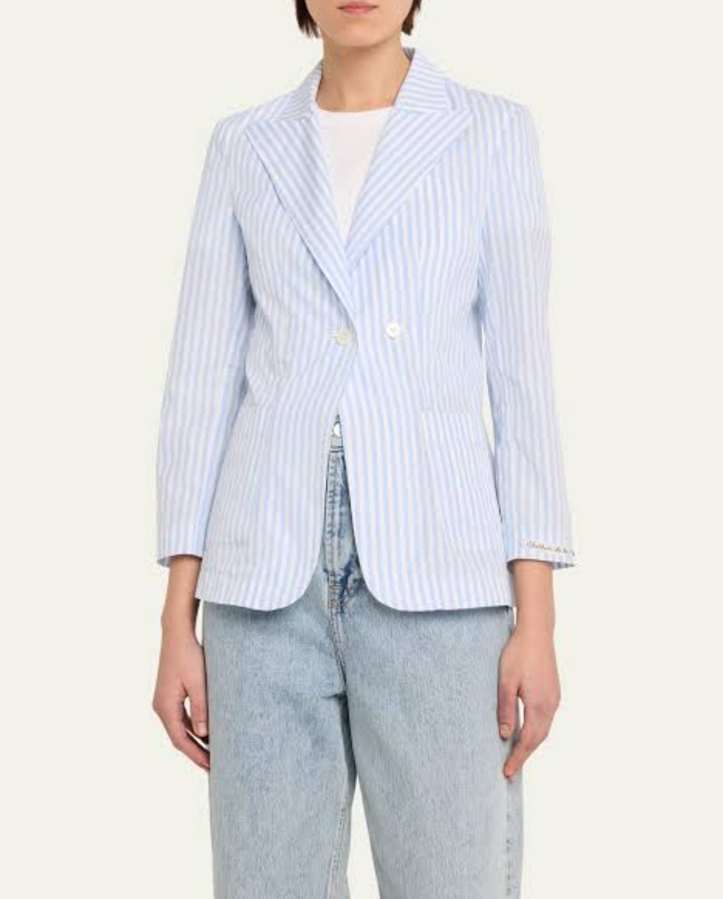 Nackiye Blue&White Lining Dress