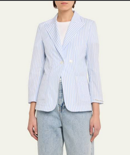 Nackiye Blue&White Lining Dress