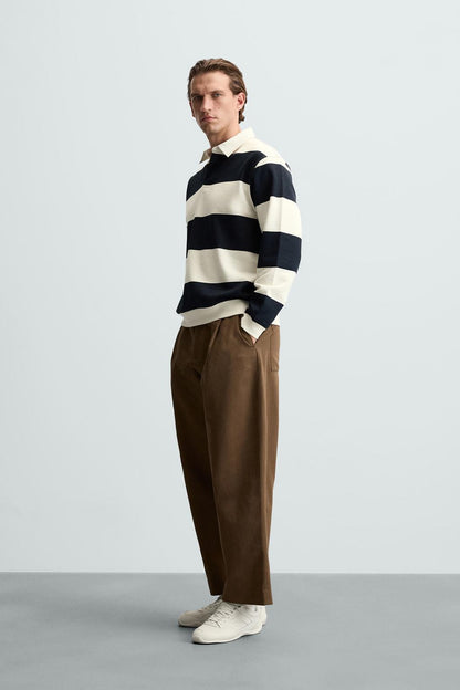 Zara Striped Polo Sweatshirt